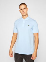 Lacoste Polo PH4012 Niebieski Slim Fit. Niebieskie koszulki polo LACOSTE, m, bez wzorów, z bawełny, bez kołnierzyka, bez ramiączek. Za 299.99 zł.