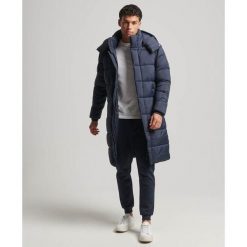 Długa kurtka Superdry Ripstop. Niebieskie kurtki Superdry, m, bez wzorów, z puchu, bez kaptura. Za 674.50 zł.
