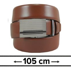 Pasek Brązowy do Spodni 105 cm, Automatyczna Klamra, Skórzany, Elegancki -VICTORIO. Brązowe paski Victorio, bez wzorów, ze skóry, eleganckie. Za 99.00 zł.