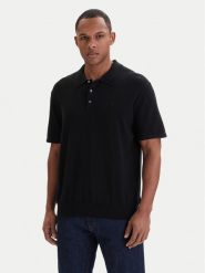 Calvin Klein Polo LV04LC326G Czarny Regular Fit. Czarne koszulki polo CALVIN KLEIN, m, bez wzorów, z bawełny, bez kołnierzyka, bez ramiączek. Za 419.99 zł.