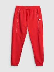 4F Spodnie kibica joggery męskie - czerwone XL. Czerwone joggery i bojówki 4F, m, bez wzorów, z bawełny. Za 189.99 zł.