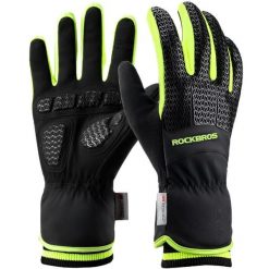 Rękawiczki rowerowe długie dla dorosłych zimowe 3M Thinsulate Rockbros S339. Czarne rękawiczki ROCKBROS, na zimę, bez wzorów. Za 199.00 zł.
