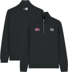 Bluza z zamkiem 1/4 – Polo – Organiczna – Dla dorosłych (Czarna). Czarne bluzy z kapturem SURF MONKEY, xl, z aplikacjami, z bawełny, bez kaptura. Za 349.95 zł.