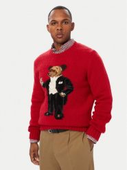 Polo Ralph Lauren Sweter 710B28797001 Czerwony Regular Fit. Czerwone swetry rozpinane Polo Ralph Lauren, m, bez wzorów, z wełny, bez kołnierzyka, bez ramiączek. Za 3,199.00 zł.
