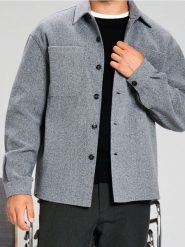 Koszula typu shacket - szary. Szare koszule Sinsay, l, bez wzorów, bez kołnierzyka, bez ramiączek. Za 79.99 zł.
