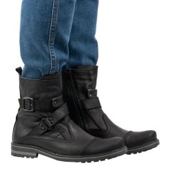 Olivier Buty męskie sztyblety skórzane 82KZ czarne. Czarne botki sznurowane bez wzorów, ze skóry, bez obcasa, bez zapięcia. Za 453.66 zł.