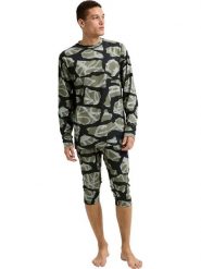 Burton Podkoszulek termiczny "Midweight Base Layer" w kolorze czarno-oliwkowym rozmiar: S. Brązowe bielizna termoaktywna Burton, s, bez wzorów, z materiału, bez ramiączek. Za 159.95 zł.