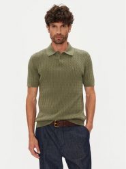 Tommy Hilfiger Polo MW0MW40701 Zielony Regular Fit. Zielone koszulki polo sportowe Tommy Hilfiger, l, bez wzorów, z bawełny, bez kołnierzyka, bez ramiączek. Za 379.99 zł.