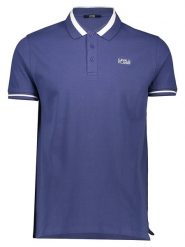 Cavalli CLASS Koszulka polo w kolorze niebieskim rozmiar: M. Niebieskie bezrękawniki Cavalli Class, m, bez wzorów, z bawełny, bez kołnierzyka, bez ramiączek. Za 128.25 zł.