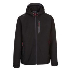 Męska Kurtka Hybrydowa Alwero Softshell. Czarne kurtki Trespass, l, bez wzorów, z softshellu, bez kaptura. Za 297.99 zł.