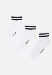 Białe 3-pack Skarpety Sportowe z Bawełną Alohilani. Białe skarpetki sportowe Born2be, bez wzorów, z bawełny. Za 29.99 zł.