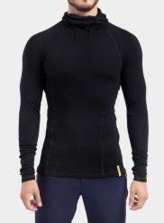 Bluza termoaktywna Sensor Merino DF Tee L/S Hooded. Czarne bielizna termoaktywna Sensor, l, bez wzorów, z materiału, bez ramiączek, trekkingowe. Za 279.99 zł.