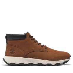 Trzewiki Timberland. Brązowe botki sznurowane Timberland, bez wzorów, bez obcasa, bez zapięcia. Za 469.99 zł.