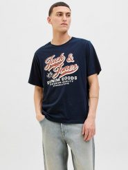 Jack & Jones Koszulka "Jjelogo" w kolorze granatowym rozmiar: M. Niebieskie bezrękawniki Jack & Jones, m, bez wzorów, z bawełny, bez kołnierzyka, bez ramiączek. Za 43.99 zł.