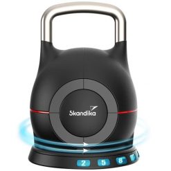 Kettlebell treningowy regulowany od 2 do 20 kg, 7 stopni obciążenia. Czarne piżamy SKANDIKA, bez wzorów, z materiału, bez ramiączek. Za 639.00 zł.