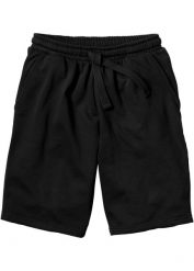 Szorty dresowe. Czarne krótkie spodenki sportowe bonprix, l, bez wzorów, z dresówki. Za 59.99 zł.