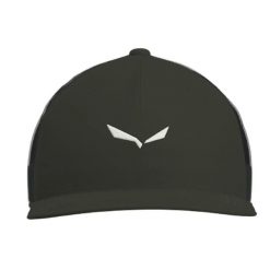 Czapka baseballowa z siatki z logo Salewa Eagle. Czarne czapki z daszkiem Salewa, bez wzorów, z bawełny. Za 179.50 zł.
