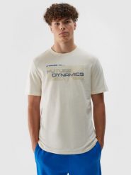4F T-shirt regular z nadrukiem męski - biały XXL. Białe t-shirty 4F, m, bez wzorów, z bawełny, bez kołnierzyka, bez ramiączek. W wyprzedaży za 29.99 zł.