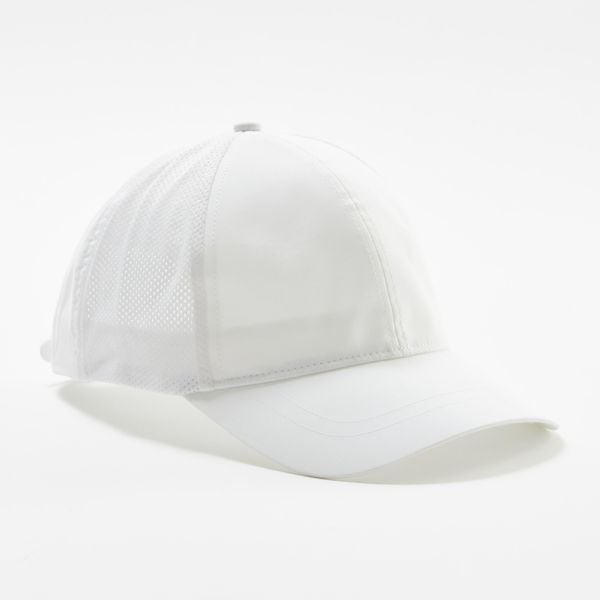 Czapka tenisowa z daszkiem Artengo TC500 rozmiar 58. Białe czapki z daszkiem KUIKMA, bez wzorów, z materiału. Za 24.99 zł.
