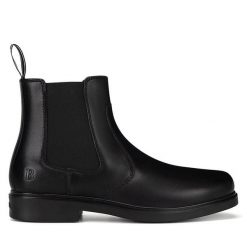 Sztyblety Badura. Czarne botki sznurowane Badura, bez wzorów, bez obcasa, bez zapięcia. Za 299.99 zł.