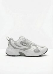 Sneakersy chunky marki Fila na lekkiej podeszwie. Białe buty sportowe casual bonprix, bez wzorów, bez zapięcia. Za 154.99 zł.