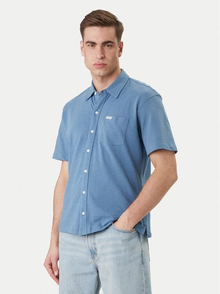 Guess Jeans Koszula M6GP02 KE731 Niebieski Regular Fit. Niebieskie koszule Guess Jeans, m, z aplikacjami, z bawełny, bez kołnierzyka, bez ramiączek. Za 279.99 zł.