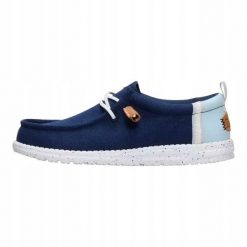 HeyDude Męskie Mokasyny Wally Summer Linen. Białe mokasyny Hey dude, bez wzorów, z materiału, bez obcasa, bez zapięcia. Za 329.00 zł.
