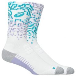 Skarpetki sportowe dla dorosłych Performance Run Crew Sock. Białe skarpetki sportowe ASICS, bez wzorów, z elastanu. Za 79.99 zł.