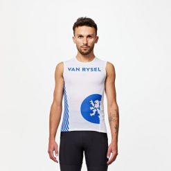 Podkoszulka letnia rowerowa Van Rysel Training. Białe podkoszulki VAN RYSEL, s, bez wzorów, z materiału, bez ramiączek. Za 69.99 zł.