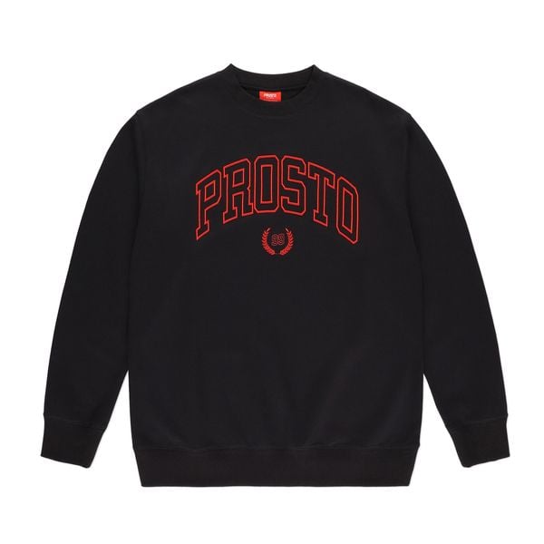 Bluza męska PROSTO Crewneck Varsity. Czarne bluzy Prosto., m, bez wzorów, z bawełny, bez kaptura. Za 149.99 zł.