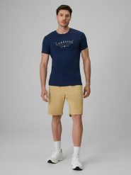 4F Spodenki casual męskie - beżowe XXL. Brązowe szorty 4F, l, bez wzorów, z bawełny, casualowe. Za 149.99 zł.