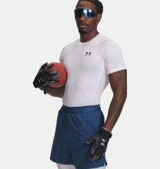 Koszulka termoaktywna męska biała Under Armour Heat Gear. Białe bielizna termoaktywna Under Armour, l, bez wzorów, bez ramiączek, na fitness i siłownię. Za 139.99 zł.