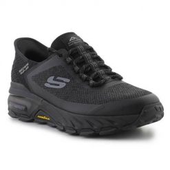 Buty do chodzenia męskie Skechers Max Protect Assembly. Czarne buty sportowe casual Skechers, bez wzorów, z materiału, bez zapięcia. Za 628.00 zł.