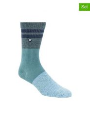 Skechers Skarpety w kolorze błękitno-turkusowym rozmiar: 40,5-46. Niebieskie skarpety Skechers, bez wzorów, ze splotem. Za 74.11 zł.