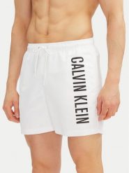 Calvin Klein Swimwear Szorty kąpielowe KM0KM01092 Biały Regular Fit. Białe kąpielówki Calvin Klein Swimwear, l, bez wzorów, z syntetyku. Za 189.99 zł.