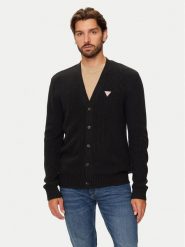 Guess Kardigan M4BR36 Z3HN2 Czarny Regular Fit. Czarne swetry rozpinane Guess, m, z aplikacjami, z syntetyku, bez kołnierzyka, bez ramiączek. Za 239.99 zł.