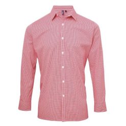 Męska Koszula Z Długim Rękawem Gingham Micro Checked. Białe bluzki z długim rękawem PREMIER, m, bez wzorów, bez kołnierzyka, bez ramiączek. Za 146.99 zł.