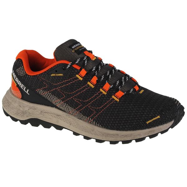 Buty do biegania męskie, Merrell Fly Strike. Czarne buty do biegania Merrell, bez wzorów, z gumy, bez zapięcia, do biegania. Za 319.99 zł.