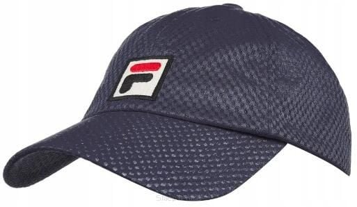 Czapka tenisowa Fila Mesh Cap Sampau granatowa. Niebieskie czapki z daszkiem Fila, bez wzorów, z materiału. Za 71.99 zł.