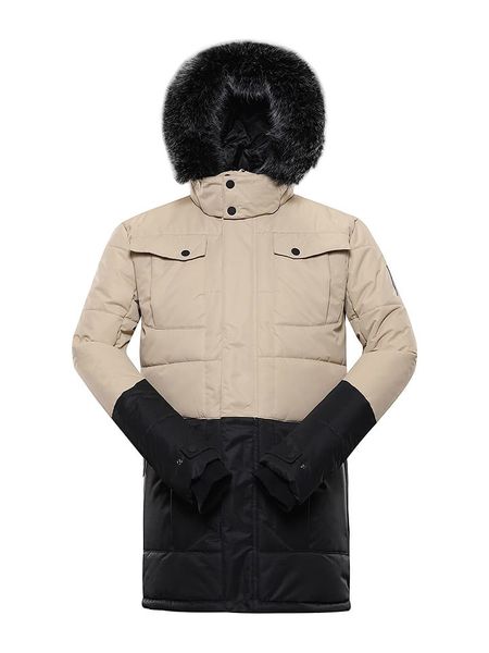 Alpine Pro Kurtka zimowa "Egyp" w kolorze beżowo-czarnym rozmiar: XL. Brązowe kurtki Alpine Pro, na zimę, m, bez wzorów, bez kaptura. Za 501.57 zł.