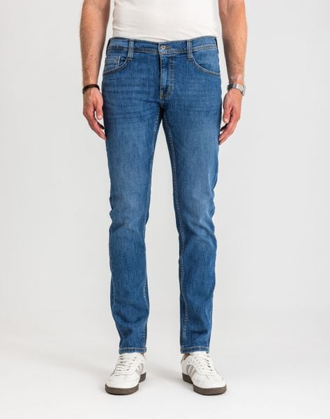 Męskie Spodnie Jeansowe Mustang Style Oregon Tapered Denim Blue 1017123 5000 623. Niebieskie jeansy Mustang, l, z obniżonym stanem. Za 199.99 zł.