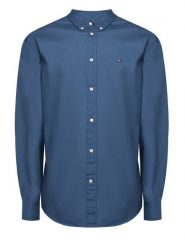 Tommy Hilfiger Koszula MW0MW37550 Niebieski Regular Fit. Niebieskie koszule Tommy Hilfiger, m, bez wzorów, z bawełny, bez kołnierzyka, bez ramiączek. Za 349.99 zł.