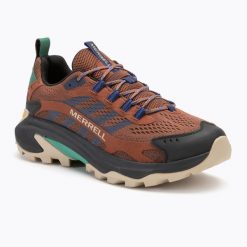 Buty turystyczne męskie Merrell Moab Speed 2. Brązowe buty trekkingowe Merrell, bez wzorów, bez zapięcia. Za 469.99 zł.