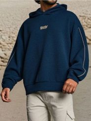 Bluza żakardowa z kontrastową lamówką - granatowy. Niebieskie bluzy bez kaptura Sinsay, l, bez wzorów, z żakardem, bez kaptura. W wyprzedaży za 33.99 zł.