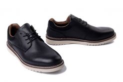 RIEKER 04501-00 black, półbuty męskie. Czarne eleganckie półbuty Rieker, bez wzorów, bez obcasa, bez zapięcia. Za 343.92 zł.