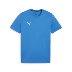 Koszulka Puma teamGOAL Casuals. Niebieskie t-shirty sportowe Puma, bez wzorów, z bawełny, bez ramiączek, do piłki nożnej. Za 75.00 zł.