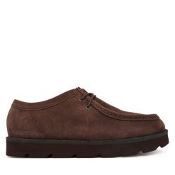 Półbuty Clarks. Brązowe eleganckie półbuty Clarks, bez wzorów, bez obcasa, bez zapięcia. Za 479.99 zł.