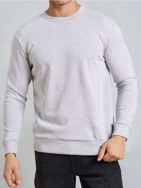 Bluza w stylu basic - szary. Szare bluzy bez kaptura Sinsay, l, bez wzorów, bez kaptura. Za 29.99 zł.
