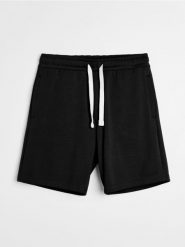 Szorty dresowe - czarny. Czarne krótkie spodenki sportowe Sinsay, l, bez wzorów, z dresówki. Za 29.99 zł.