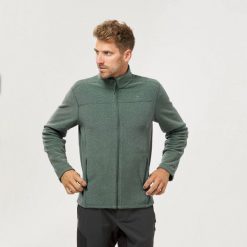 Polar turystyczny męski Quechua MH100 zamek. Niebieskie bluzy z polaru QUECHUA, l, bez wzorów, z materiału, bez kaptura. Za 69.99 zł.
